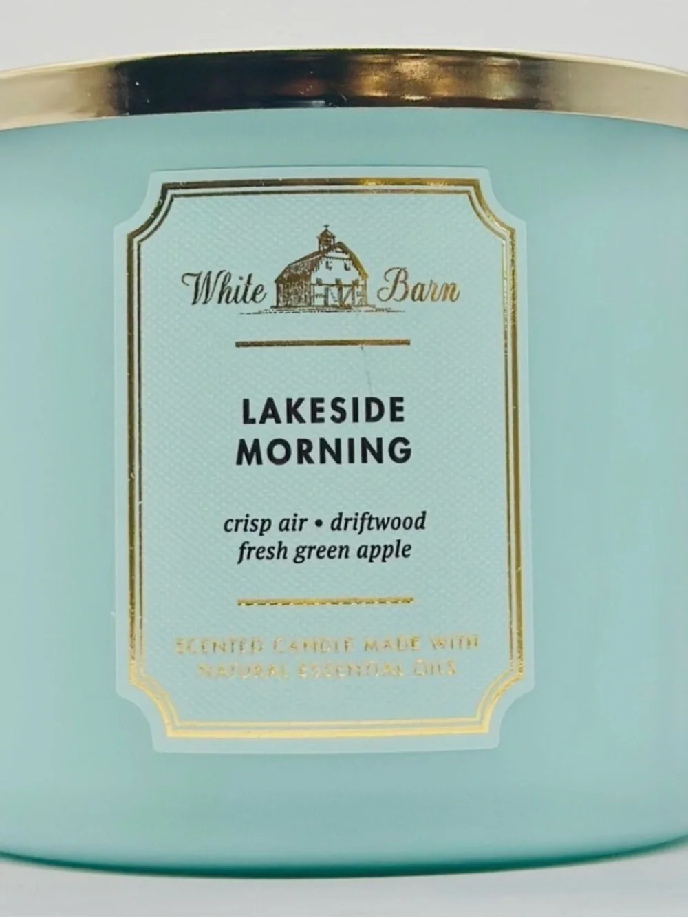 White Barn Lakeside Morning Scented Candle - Aqua Blue